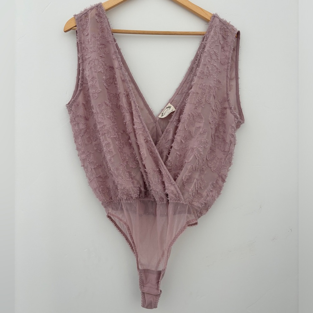 Joyfolie Floraine Mauve Blousy Bodysuit